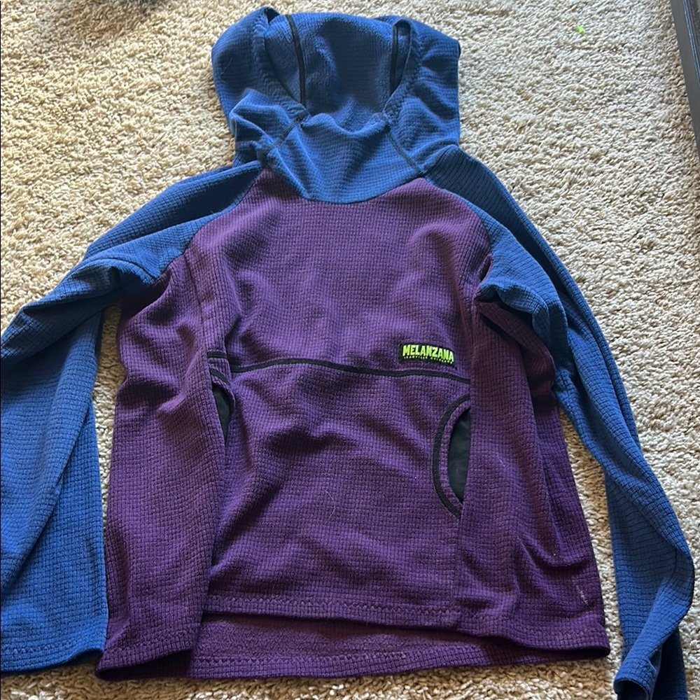 Melanzana Two-Tone Purple and Blue Pullover